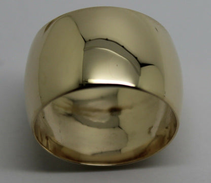 Genuine New Solid  9ct Yellow Gold Full Solid 12mm Wide Barrel Band Ring Size N