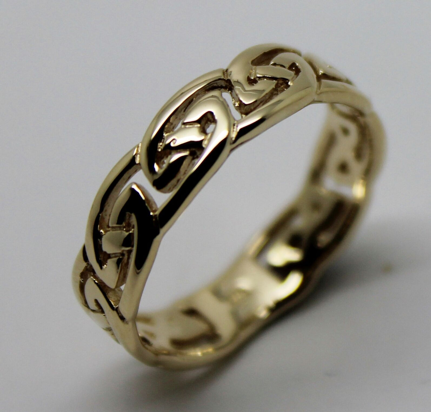 Kaedesigns, New Genuine Size N 9ct 9kt Full Solid Yellow, Rose or White Gold Celtic Weave Ring 274