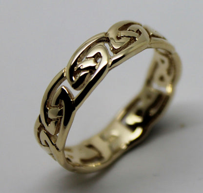 Kaedesigns, New Genuine Size N 9ct 9kt Full Solid Yellow, Rose or White Gold Celtic Weave Ring 274