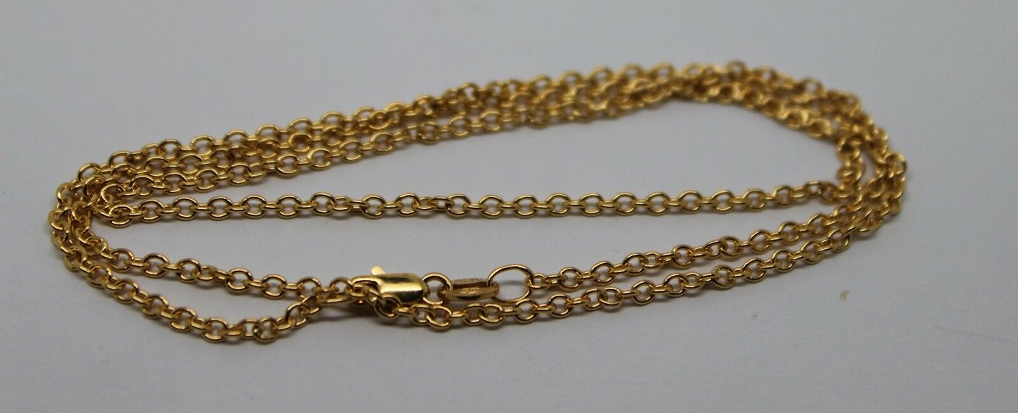 Genuine 9ct Yellow Gold Belcher Cable Chain Necklace 46cm 3.53grams