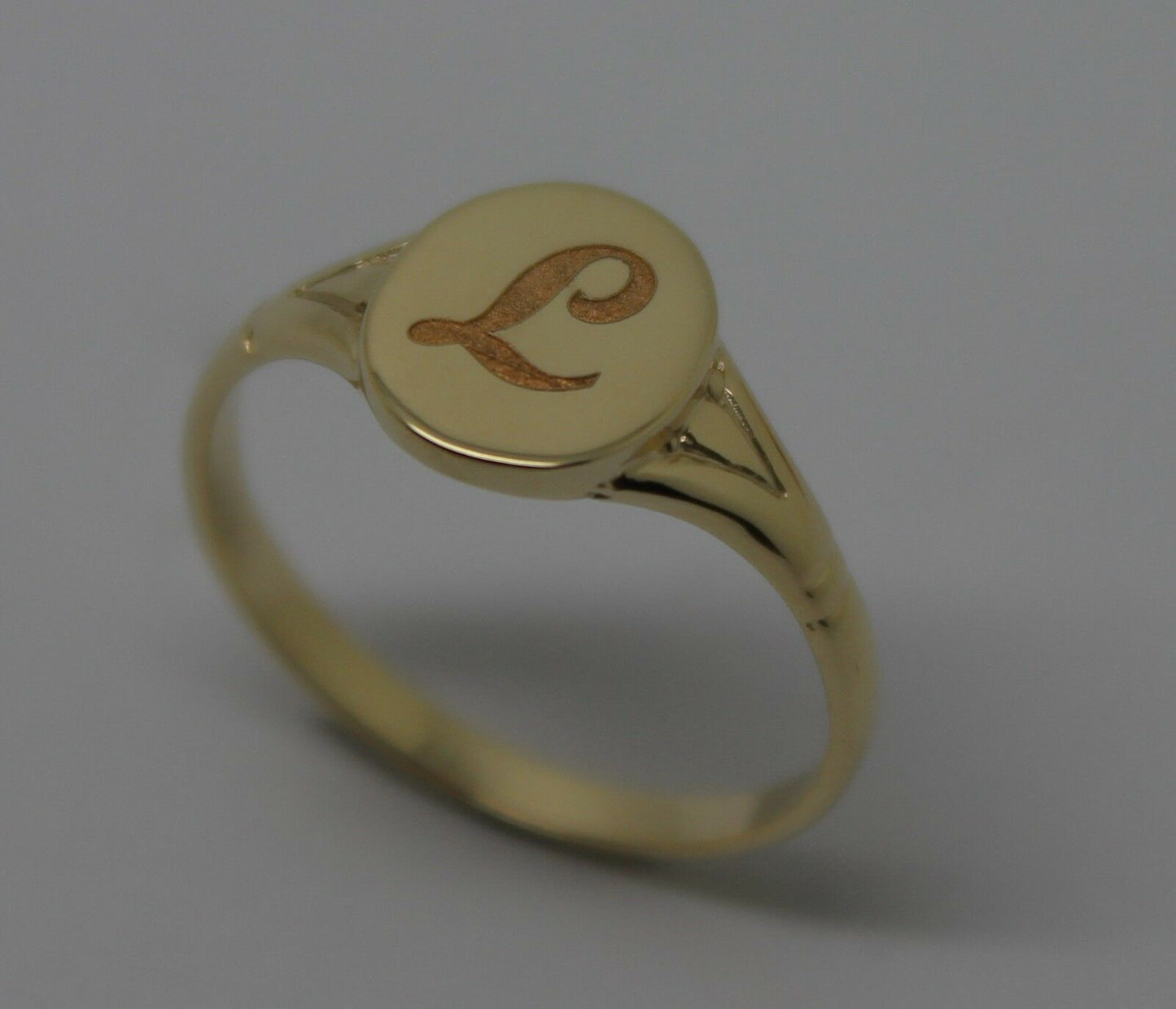 Size K 1/2 Genuine Solid New 9ct Yellow, Rose or White Gold Oval Signet Ring Engraved With One Initial