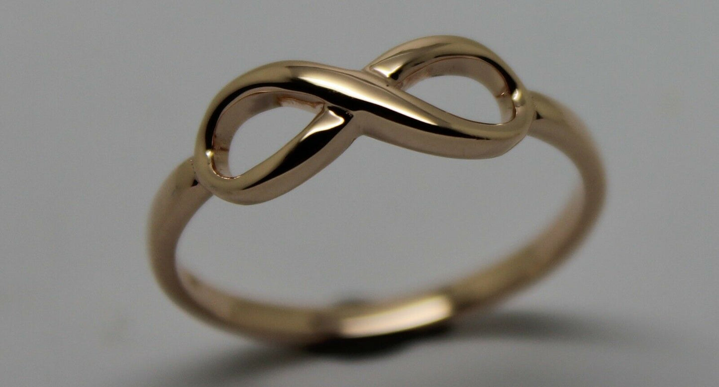 Kaedesigns, Genuine Solid Delicate Genuine 9ct Yellow, Rose & White Gold Infinity Ring Size K