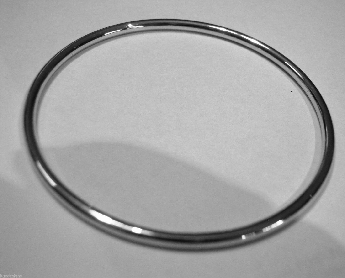 Kaedesigns New 9ct Yellow, Rose, or White gold 3mm wide Hollow GOLF bangle 70mm diameter