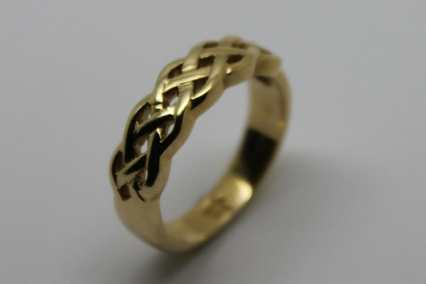 Genuine New Size N Solid 9ct Heavy Yellow Gold Weave Celtic Ring