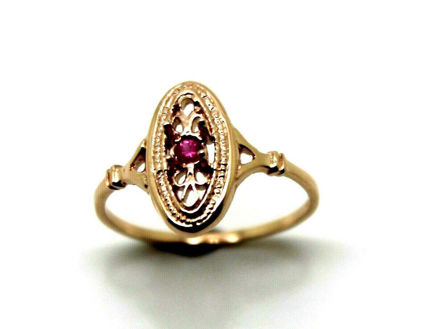 Kaedesigns New Genuine 9ct 9k Rose Gold Delicate Pink Sapphire Filigree Ring