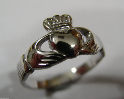 Genuine 9ct 375 Solid Yellow, Rose or White Gold Claddagh Celtic Friendship Ring In Your