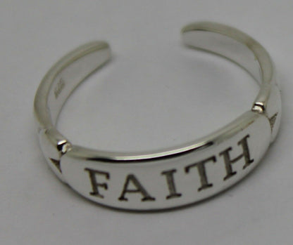 Kaedesigns, Genuine New Solid Sterling Silver 925 Faith Toe Ring