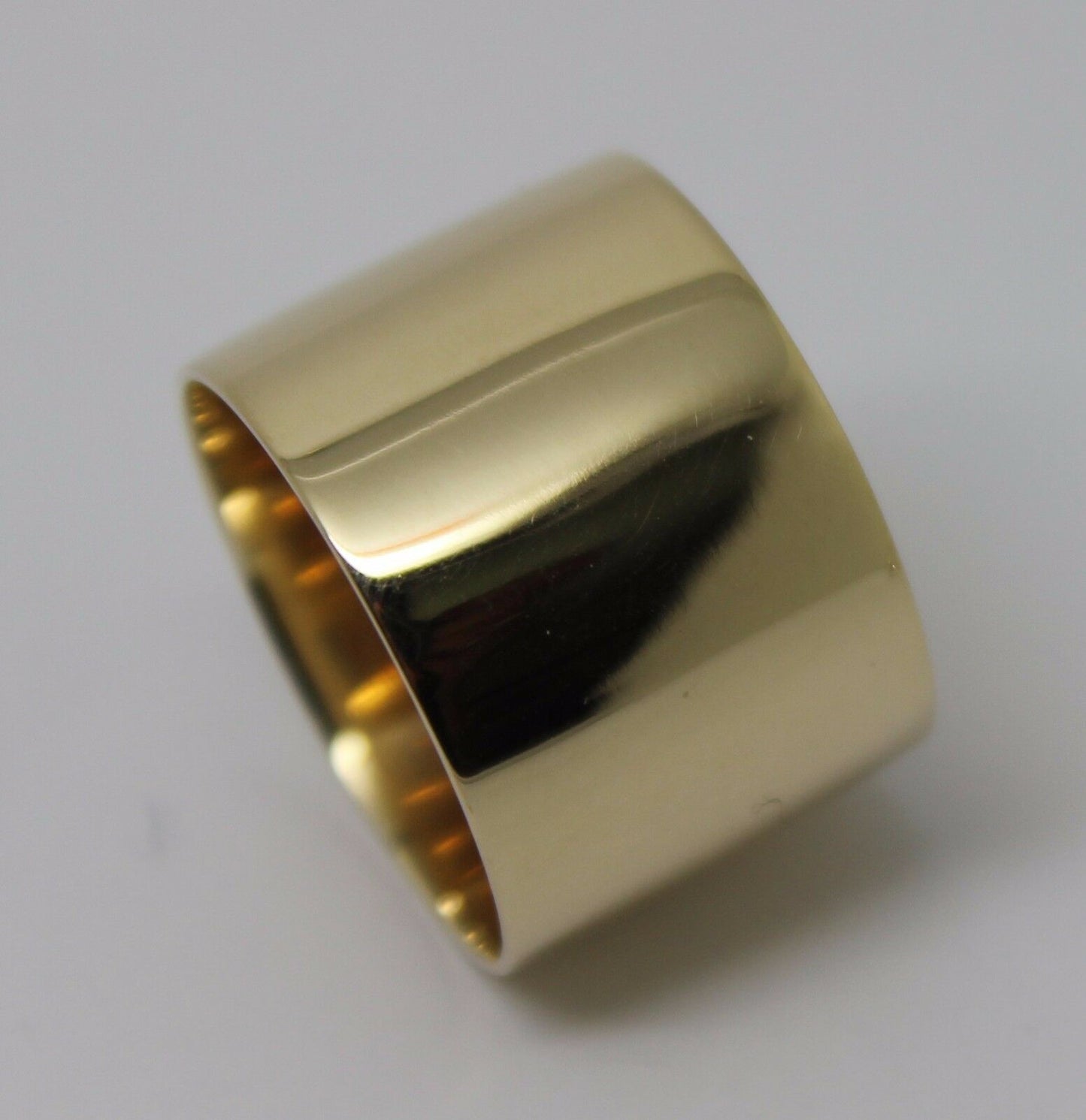 Genuine Solid Size S / 9 9ct 9k Yellow, Rose or Gold Solid 15mm Extra Wide Band Ring