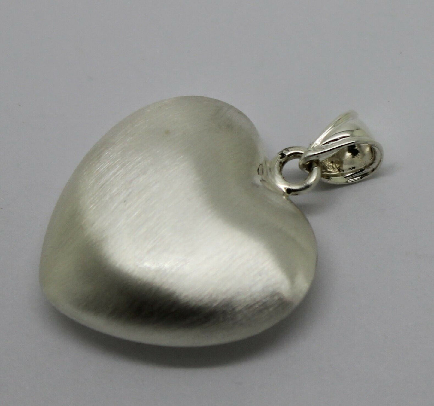 Sterling Silver Matt Finish 925 Medium Bubble Heart Pendant