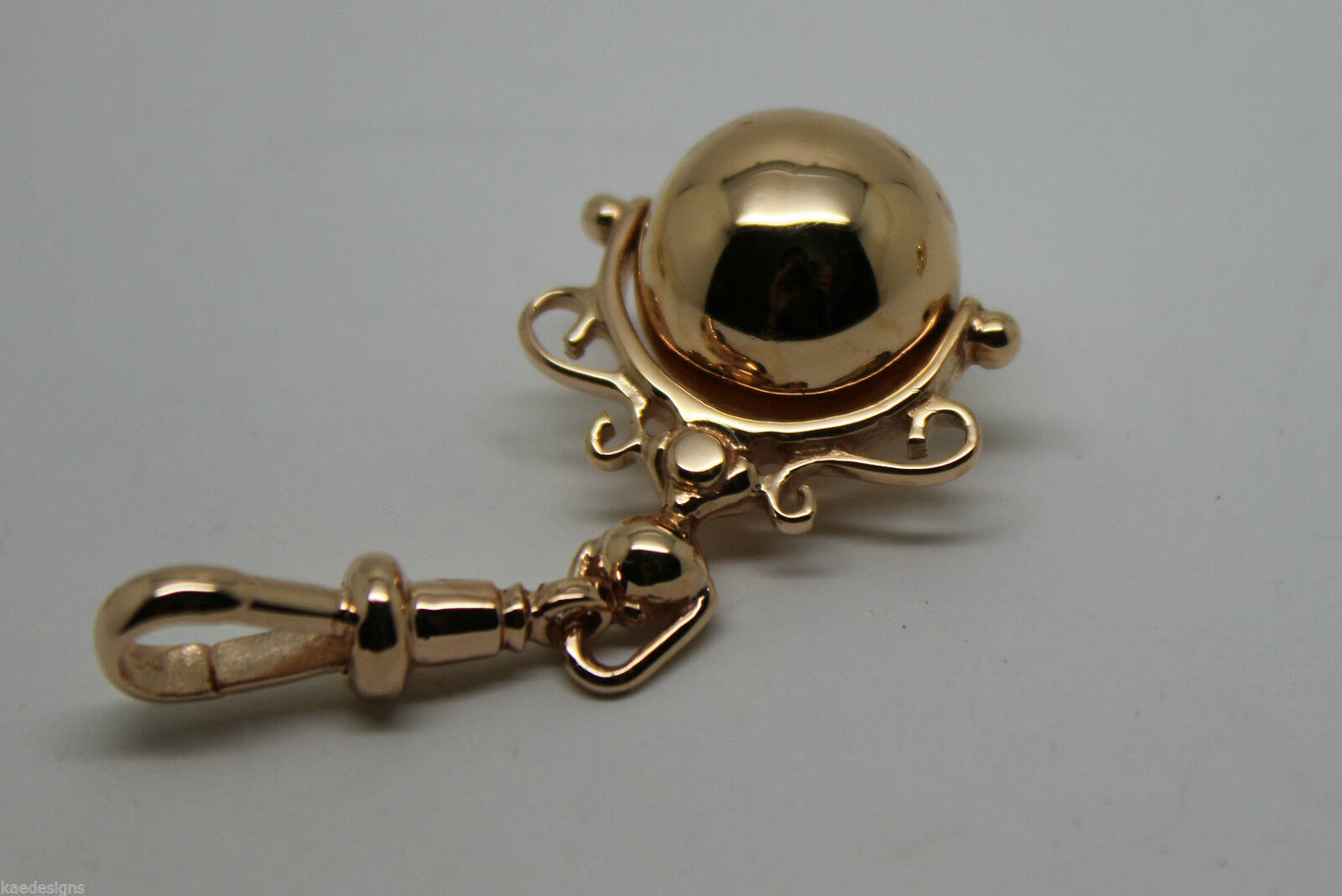 Kaedesigns, New 9ct 9k 375 Gold Yellow, Rose Or White Gold Swivel Euro Ball Spinner Pendant