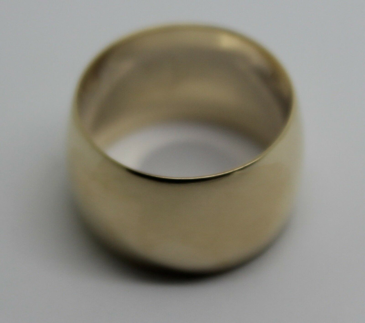 Genuine New Solid  9ct Yellow Gold Full Solid 12mm Wide Barrel Band Ring Size N