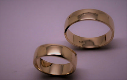 His & Hers Genuine 2 X Full Solid 9ct 9k,Rose Gold 6mm Wide Wedding Couple Bands Rings