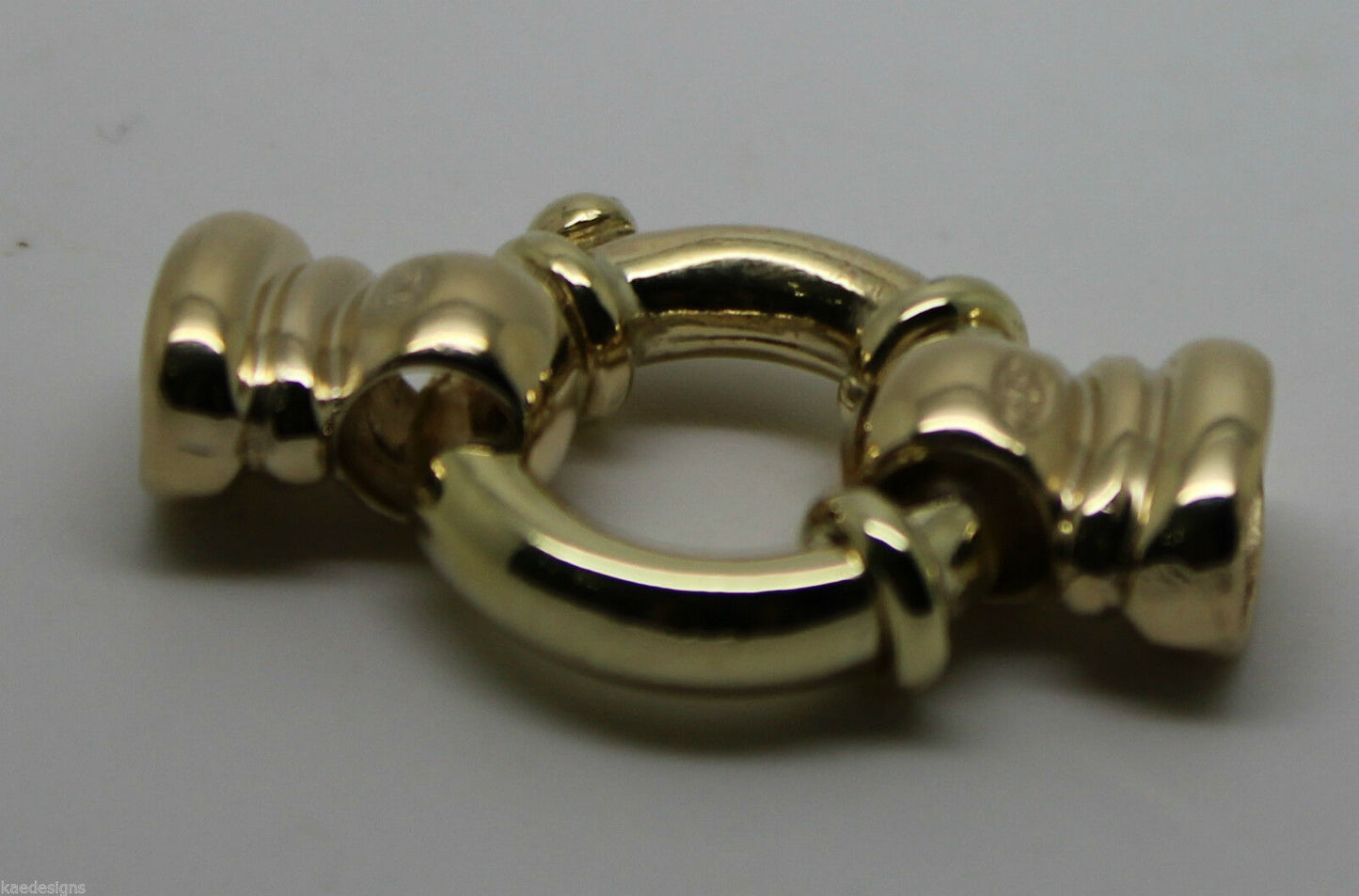 Kaedesigns, New 16mm Genuine 9ct 375 Large Yellow, Rose or White Gold Bolt Ring Clasp With Ends