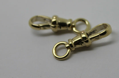 Genuine 9ct Solid 2 X Yellow Gold Albert Swivel Clasp 19mm Size