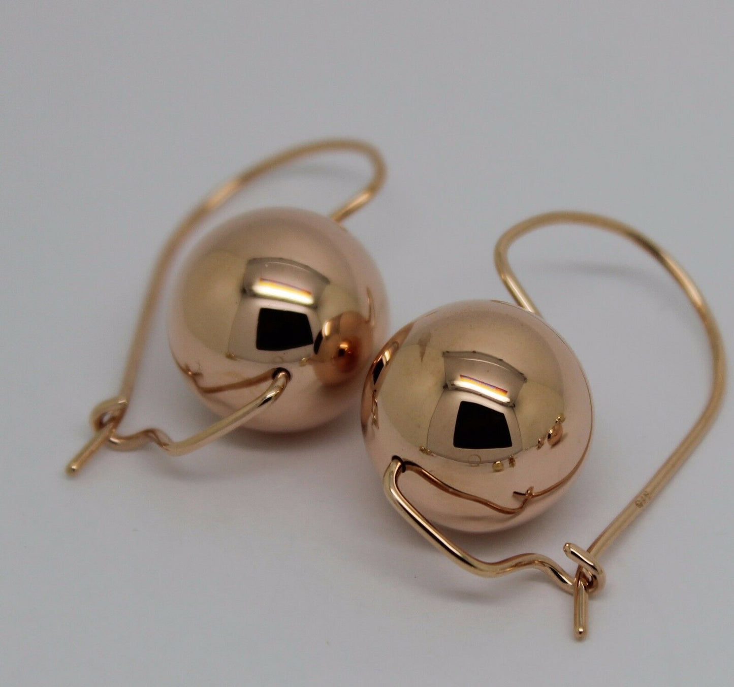 Kaedesigns, 9ct Yellow Or White Or Rose Gold 375 16mm Full Ball Hook Earrings