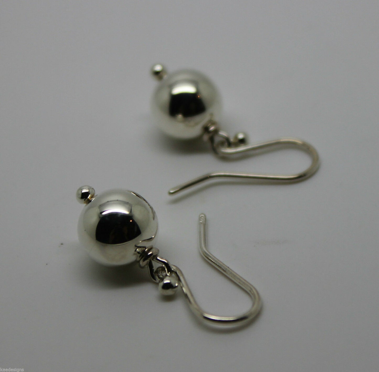 Genuine Sterling Silver 10mm Wide Ball Hook Earrings