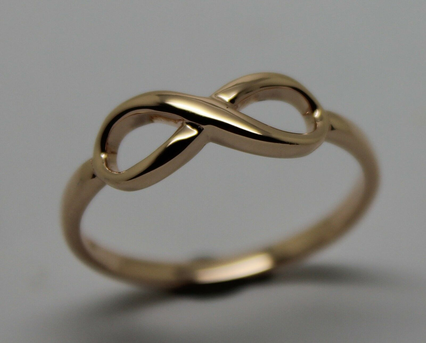 Genuine New 9ct Yellow, Rose or White Gold Solid Infinity Ring Size S / 9 1/8