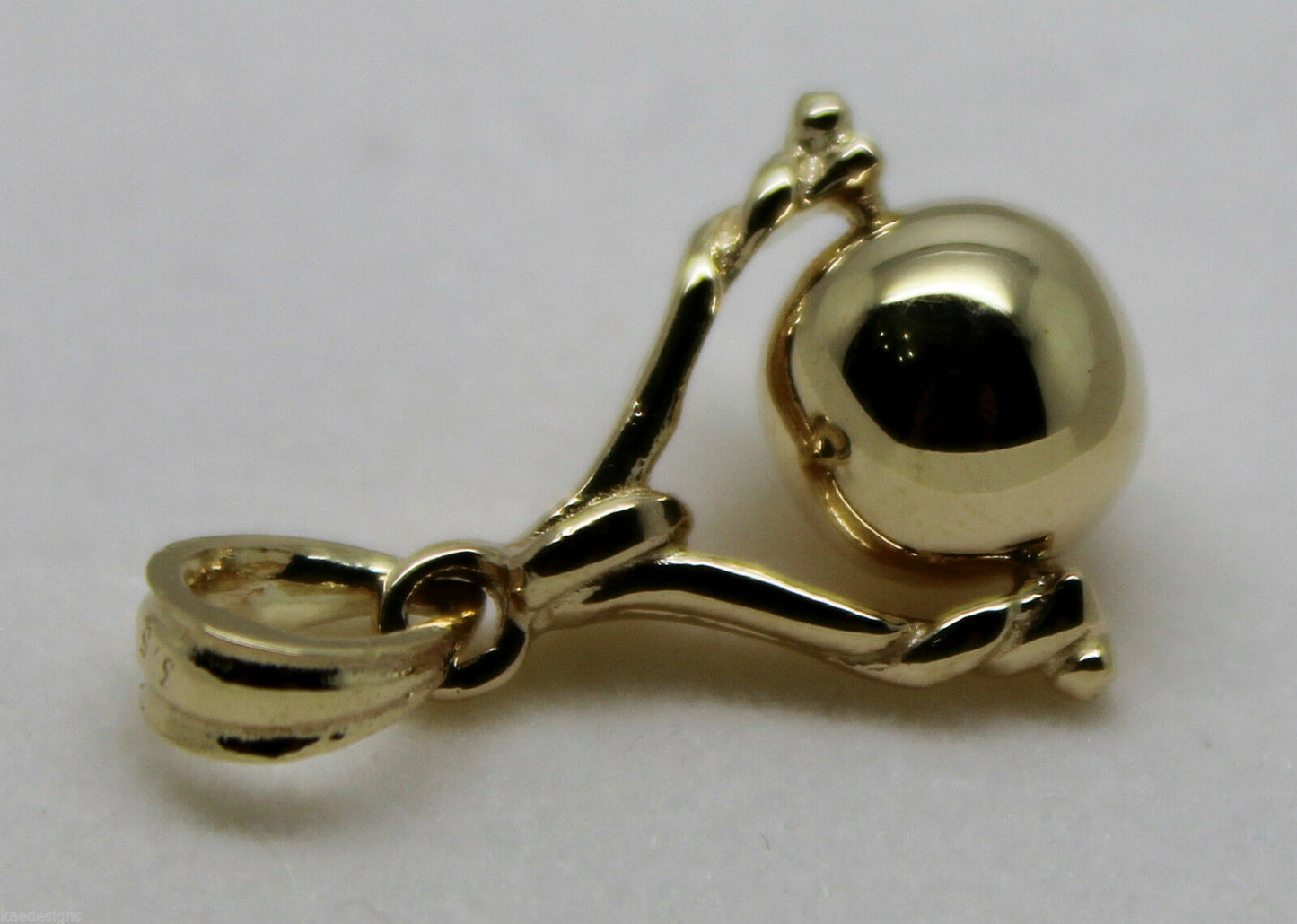 Kaedesigns, New 9ct 9K Solid Genuine Yellow, Rose or White Gold 8mm Euro Ball Spinner Pendant