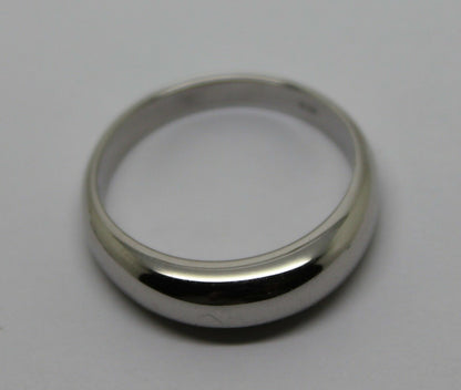 Size P Genuine 9ct White Gold Full Solid 5mm Dome Ring *Free Express Post In Oz