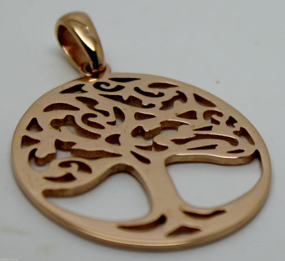 Heavy Solid 9ct Yellow Or Rose Or White Gold Large Tree Of Life Large Pendant