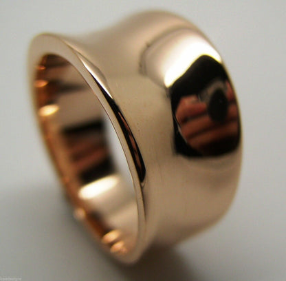 Kaedesigns, New Genuine Full Solid 9ct 9kt Yellow, Rose or White Gold Concave Dome Ring 250