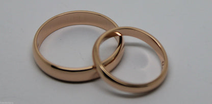 Kaedesigns, 2 Rings X Custom Made Solid 18ct 18kt Rose Gold Wedding Bands