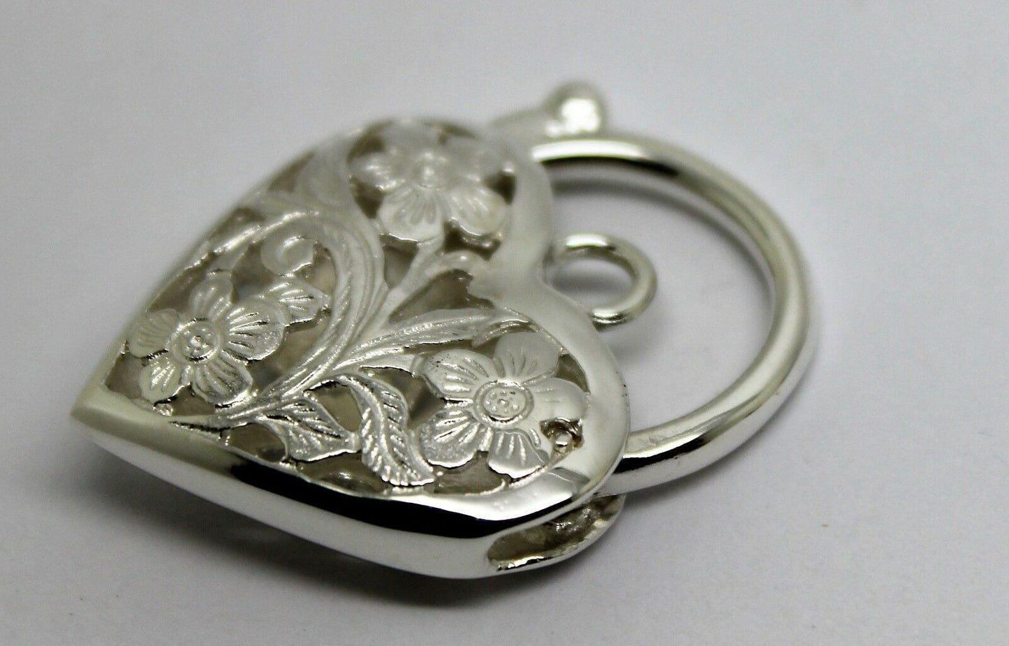 Kaedesigns New Sterling Silver Largest Heavy Large Heart Locket Padlock Filigree