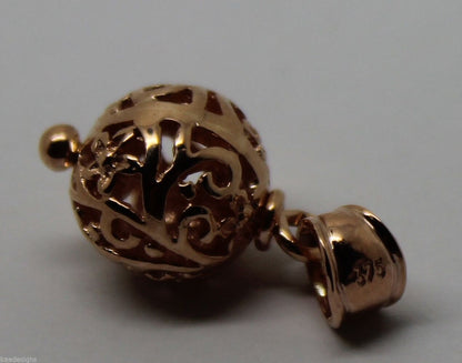 9ct Yellow Gold or White Gold or Rose Gold 10mm Filigree Ball Pendant