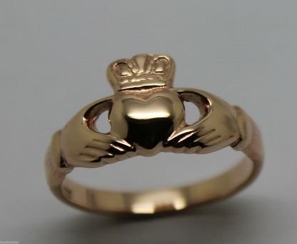 Genuine 9ct 375 Solid Yellow, Rose or White Gold Claddagh Celtic Friendship Ring In Your