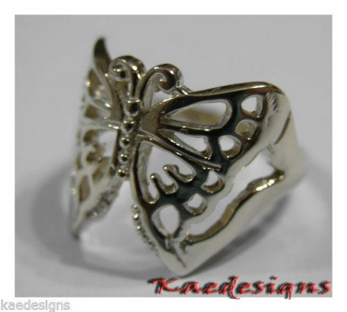 Solid Genuine 9ct White Or Rose Or Yellow Gold Large Butterfly Ring Size Q 236