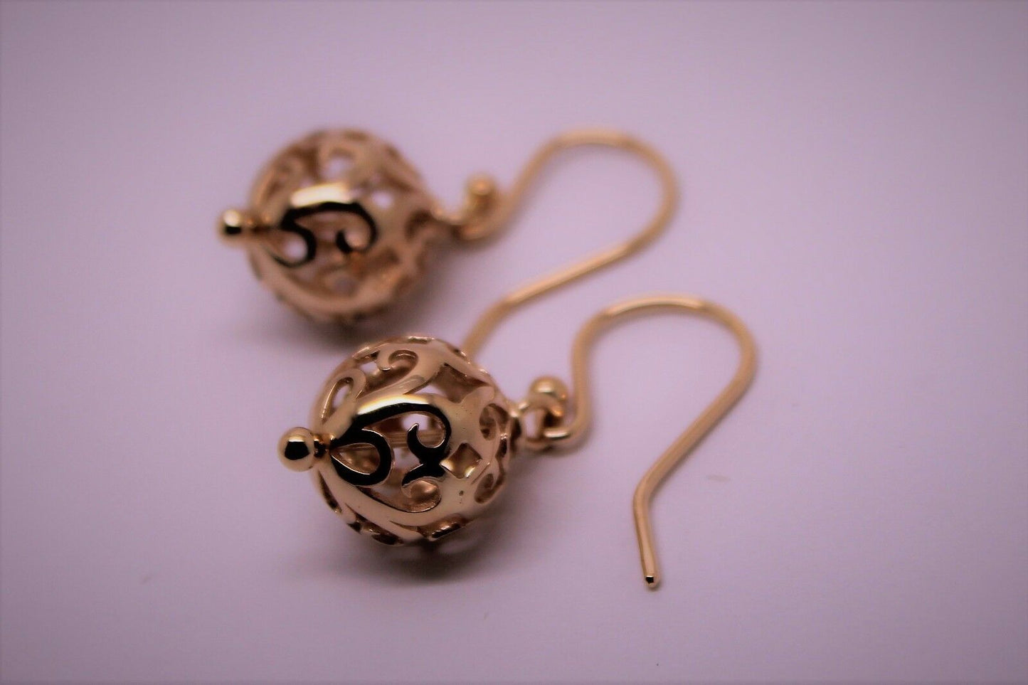 Kaedesigns New 9ct 9k Yellow, Rose or White Gold Large Heavy 12mm Ball Filigree Earrings