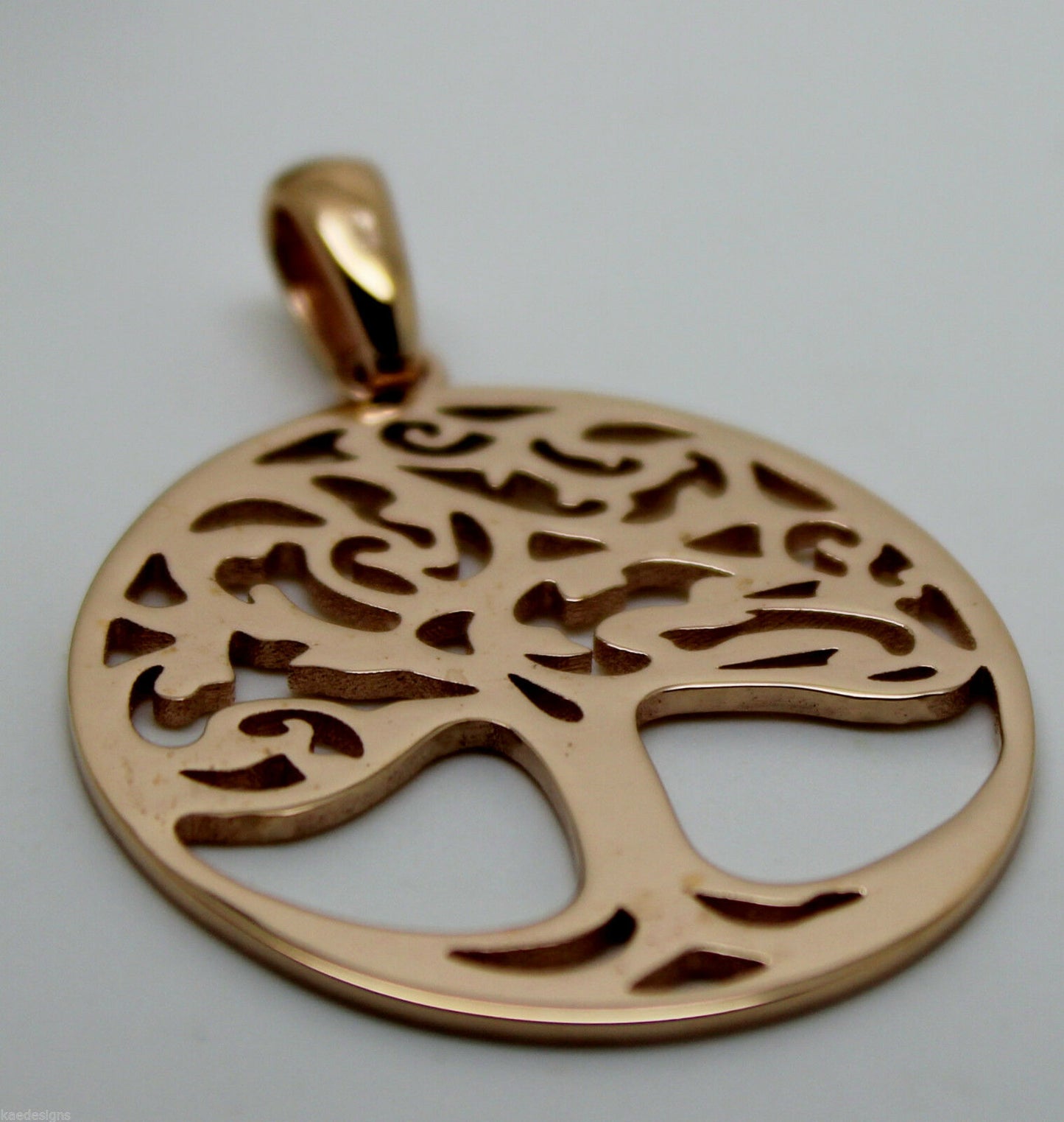 Heavy Solid 9ct Yellow Or Rose Or White Gold Large Tree Of Life Large Pendant