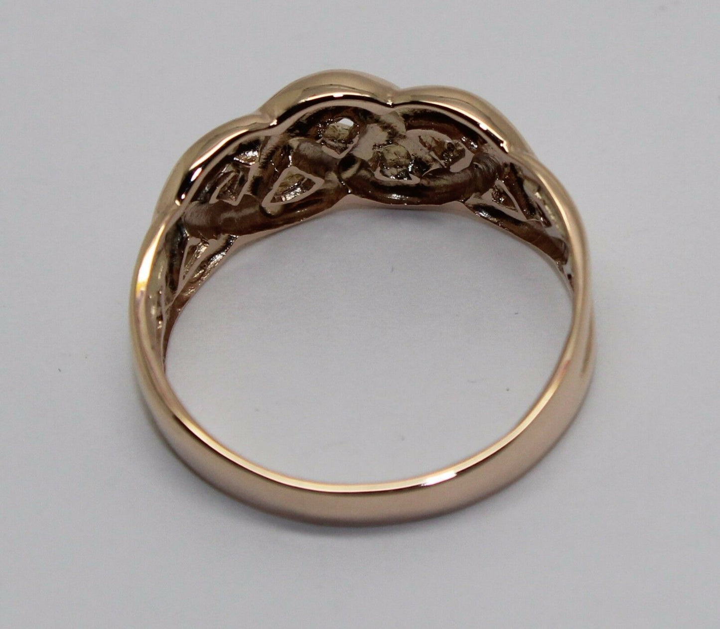 Genuine Solid 9ct White Or Rose Or Yellow Gold Celtic Knot Ring Choose Size