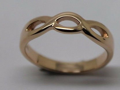 Genuine 9ct Yellow or Rose or White Gold or Sterling Silver Infinity Love Ring