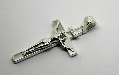 Genuine Sterling Silver 925 Solid Heavy Crucifix Cross Pendant