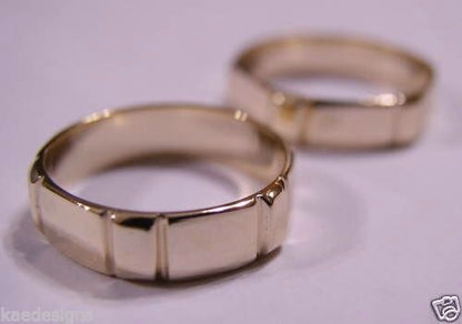 Genuine Solid His & Hers Solid 9ct 9K Rose Gold Wedding Bands Couple Rings