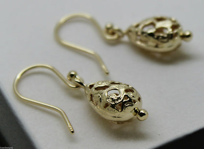 Kaedesigns 9ct 9k Yellow Or White Or Rose Gold 375 Teardrop Filigree Earrings