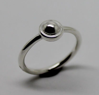 Kaedesigns New Solid Genuine 925 Sterling Silver 4mm Half Ball Ring