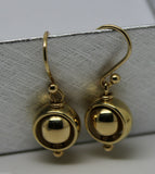 Kaedesigns, Genuine 9ct 9kt Yellow, Rose or White Gold Spinning Belcher Ball Drop Earrings