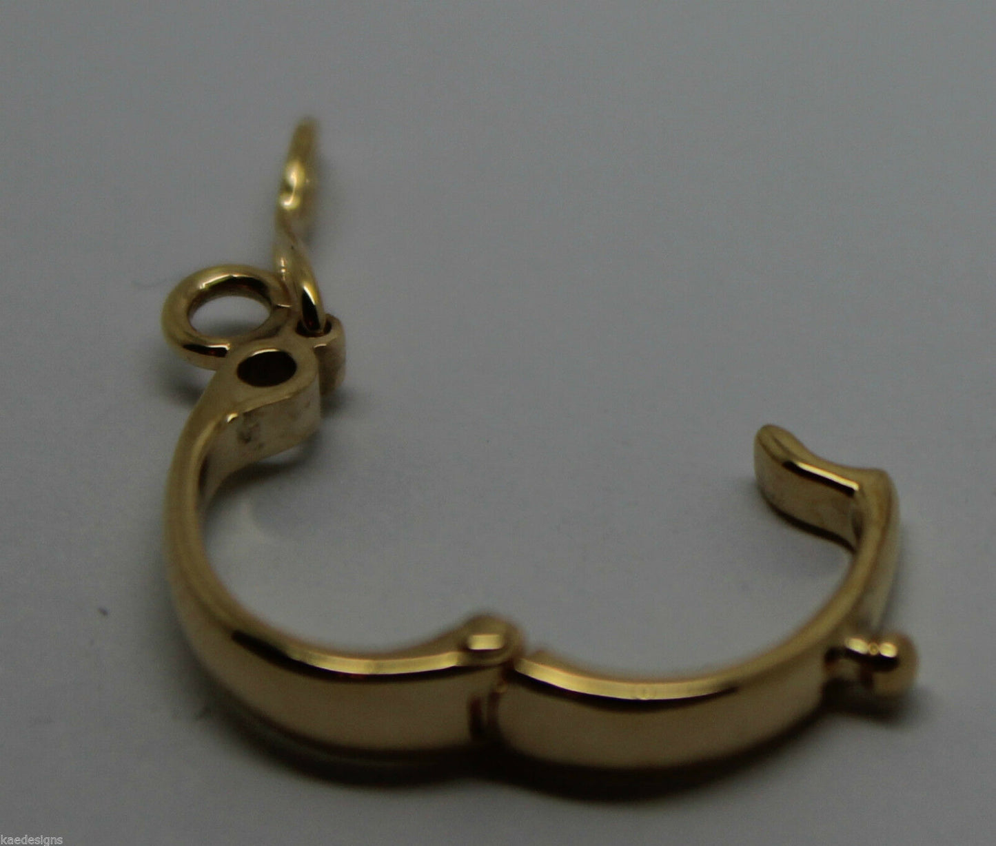 Genuine 15mm 9ct or 18ct Yellow gold Enhancer Bail Clasp + jump ring & safety latch