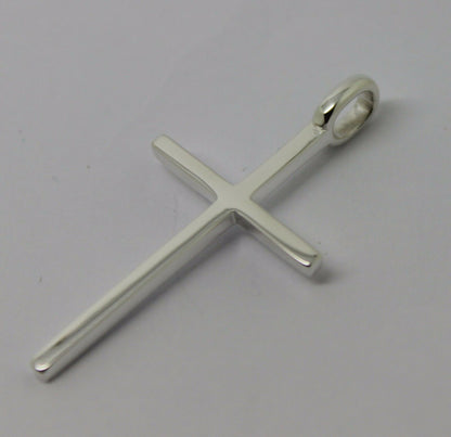 Kaedesigns, Genuine Solid New Sterling Silver Thin Medium Plain Cross Pendant