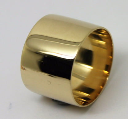 Genuine Solid Size S / 9 9ct 9k Yellow, Rose or Gold Solid 15mm Extra Wide Band Ring