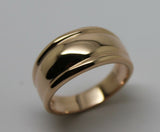 Genuine 9ct 9kt 375 Full Solid Yellow, Rose or White Gold Thick Dome Ring 10mm Wide Size T