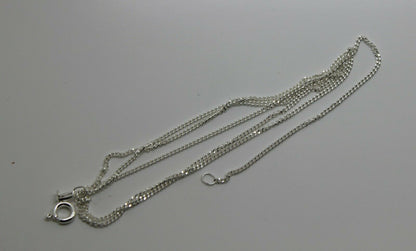 Genuine 925 Sterling Silver Kerb Curb Link Chain Necklace 55cm