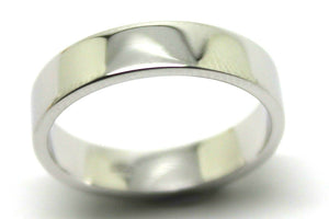 Size L 18ct Hallmarked 750 White Gold Full Solid 4mm Flat Wedding Band