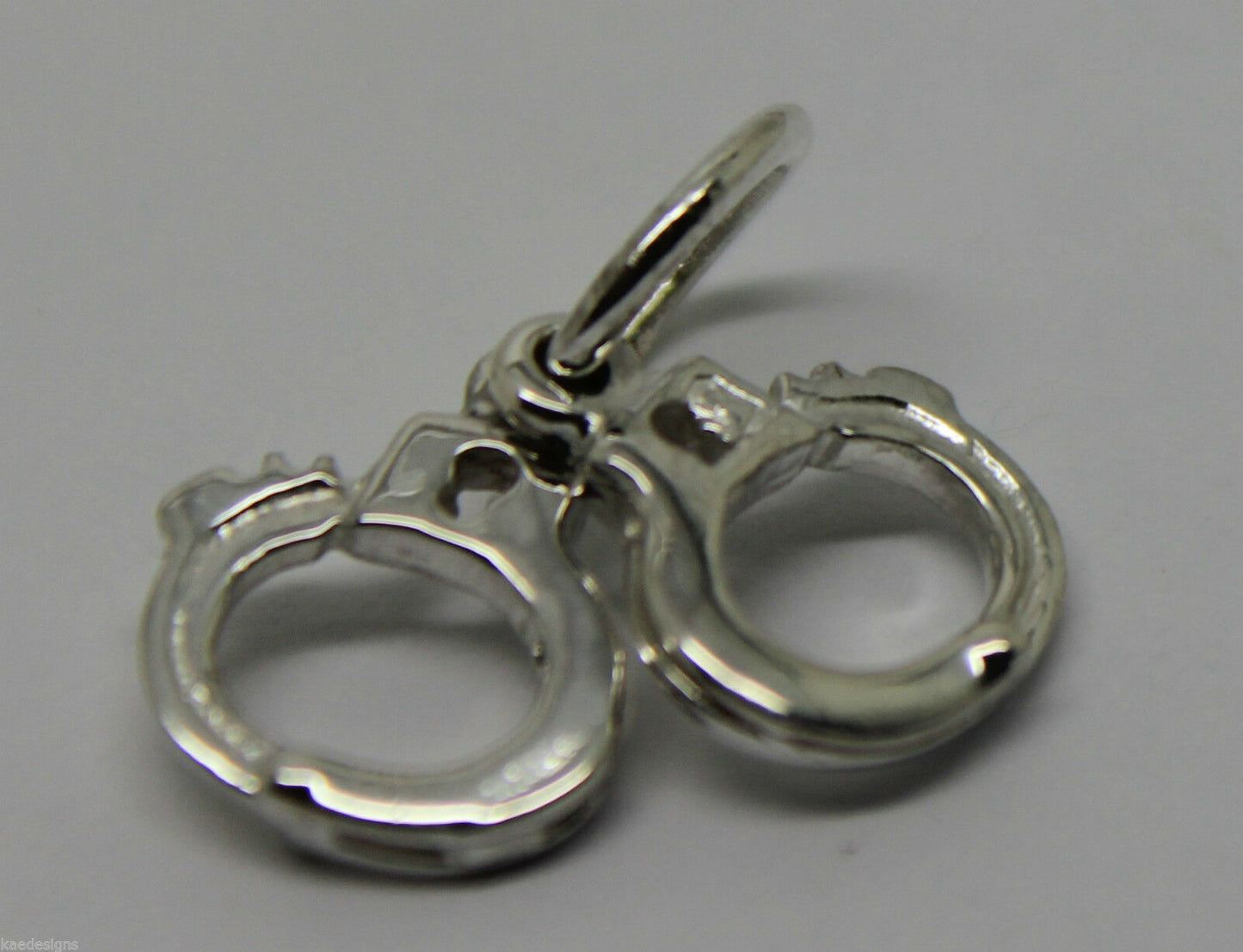 Sterling Silver 925 Hand Cuffs Handcuffs Charm Or Pendant