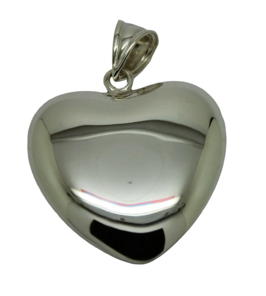 Genuine New Sterling Silver 925 Large Bubble Heart Pendant