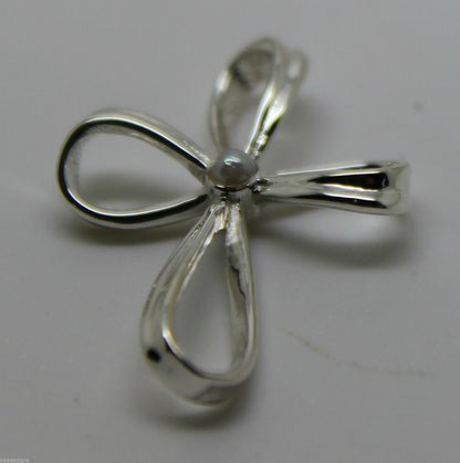 Genuine Sterling Silver 925 Cross Pearl Set Cross Pendant