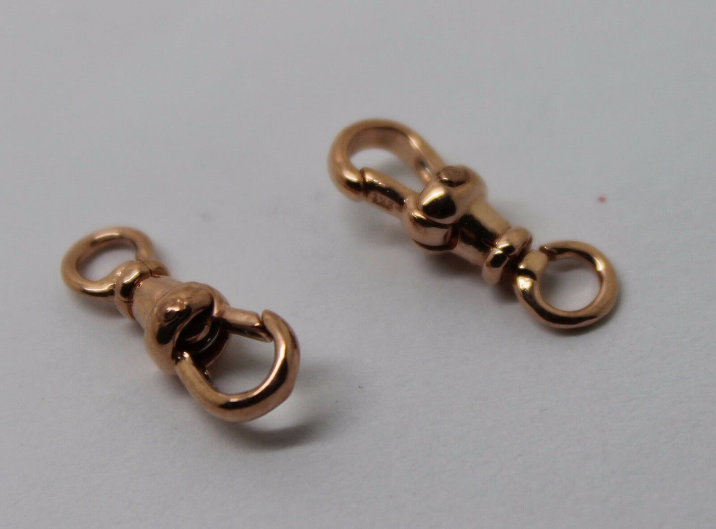 Genuine 9ct 9k Solid 2 X  Rose Gold Albert Swivel Clasp 15mm Size