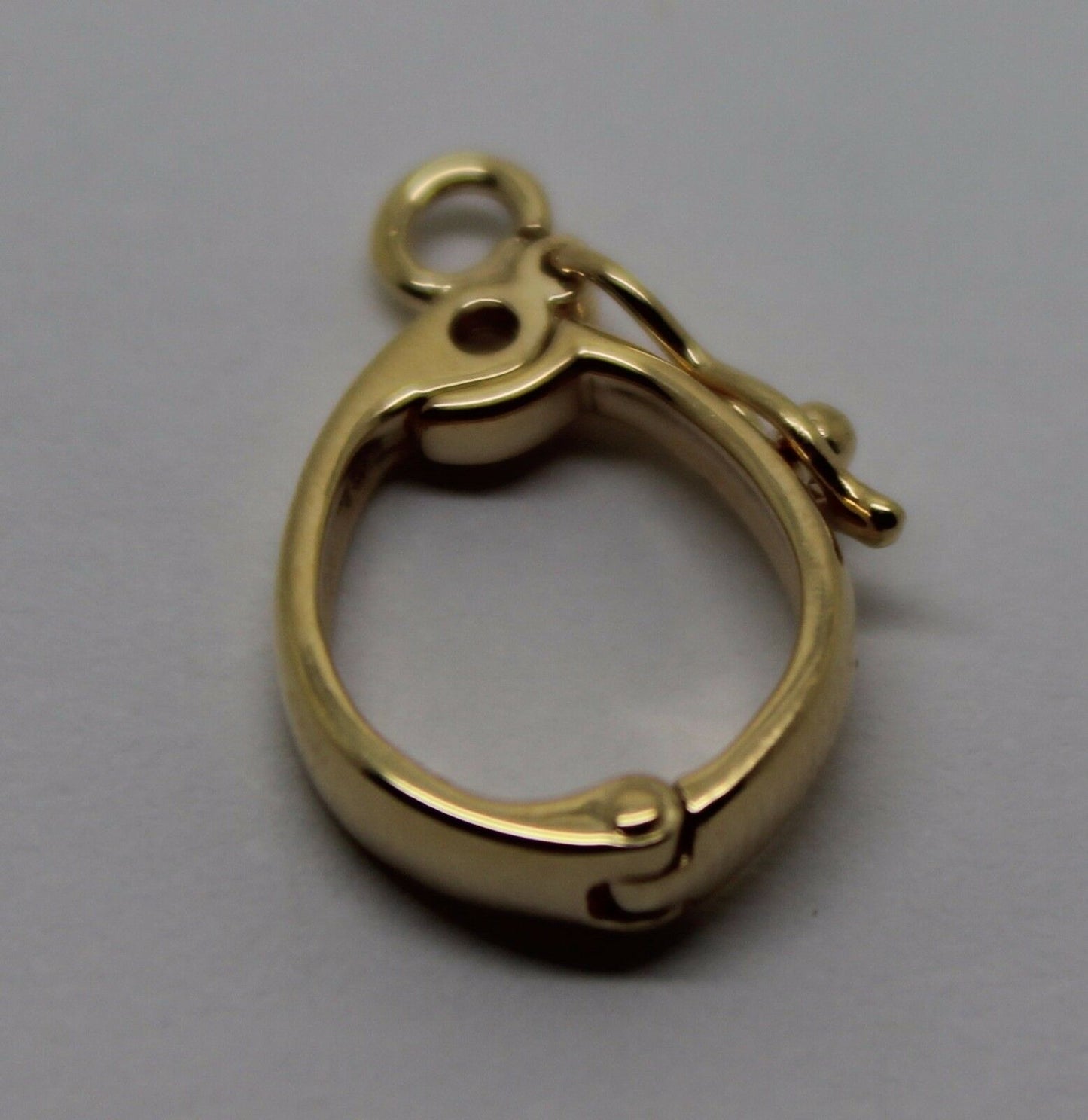 Genuine 15mm 9ct or 18ct Yellow gold Enhancer Bail Clasp + jump ring & safety latch